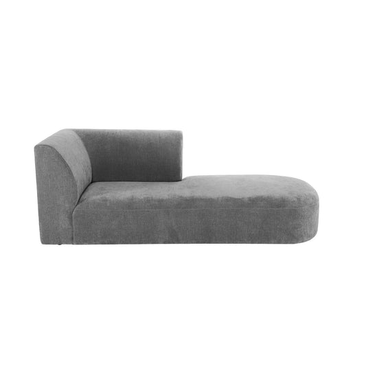 Velvet Upholstered Chaise Lounge, Grey, Truck Ship