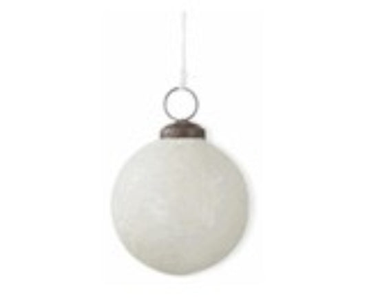 3 Inch Iridescent Glass Ornament w/Speckled White
