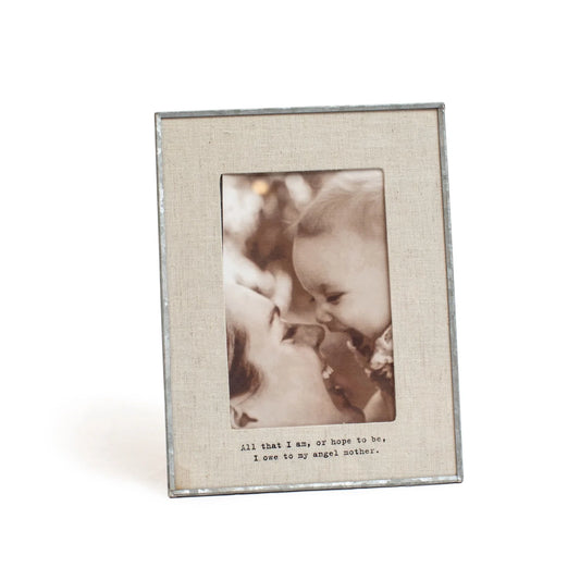 My Angel Mother - Linen Zinc Frame Vertical
