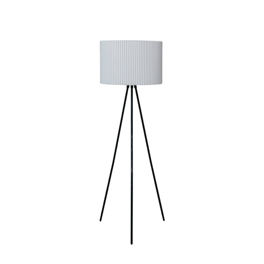 Metal Tripod Floor Lamp w/ Pleated Jute Shade In Stock