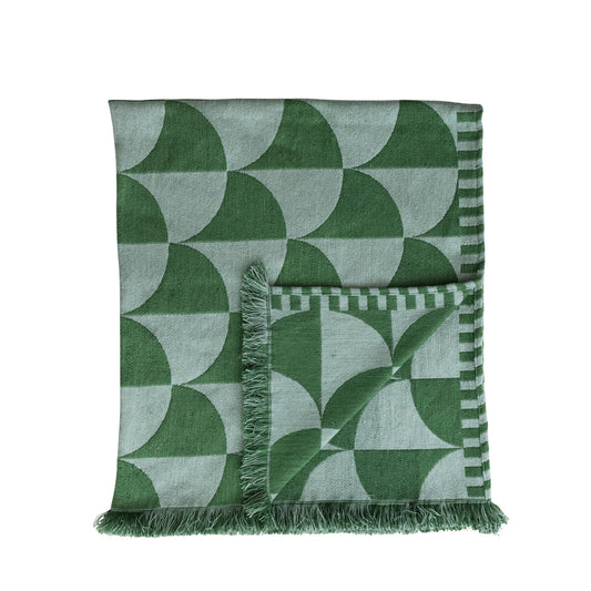 60"Lx 50"W Woven Fabric Indoor/Outdoor Throw with Pattern