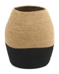 Black & Natural Flower Vase Dia 11"-ST - Natural