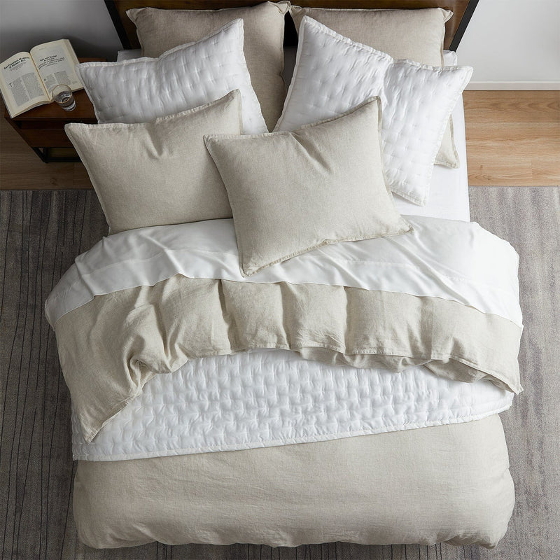 100% European Flax Linen Duvet Cover Set, Full/Queen, Natural, 3PC Natural, Duvet Cover Set, Full/Queen