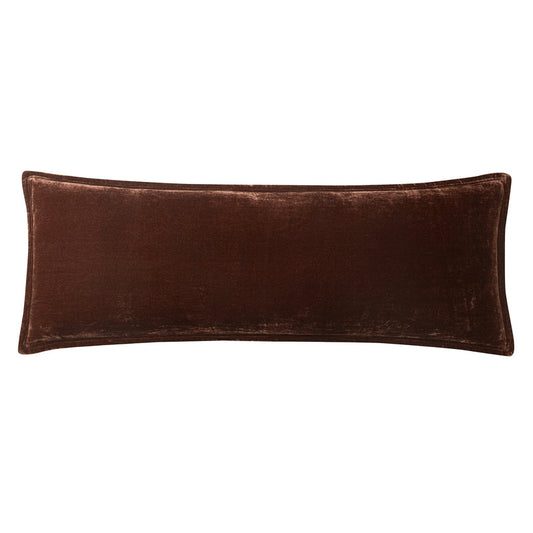 Stella Faux Silk Velvet Long Lumbar Pillow, 14" x 42", Copper Brown, 1PC Copper Brown, Pillow
