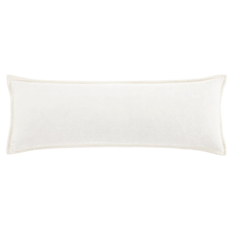 Stella Faux Silk Velvet Long Lumbar Pillow, 14" x 42", Stone, 1PC Stone, Pillow