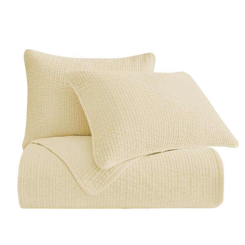 Stonewashed Cotton Velvet Quilt Set, King/Cal King, Light Tan, 3PC Light Tan, Quilt Set, King/Cal King