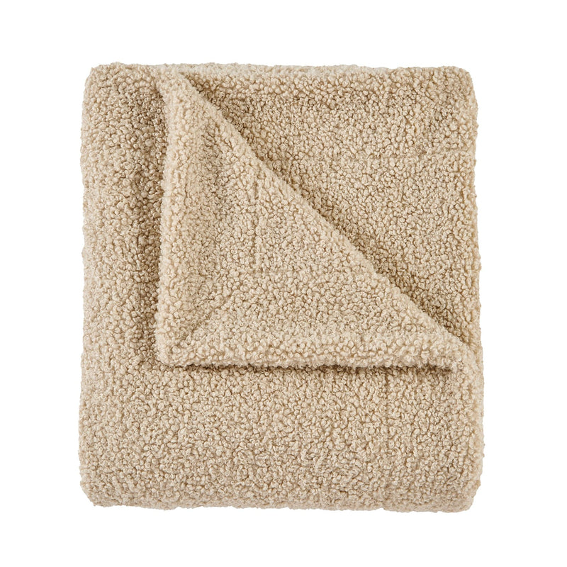 Teddy Throw Blanket, 60" x 90", Cream, 1PC Cream, Throw, 60"W x 90"L