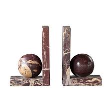 Rosso Levanto Sphere Bookend, Pair