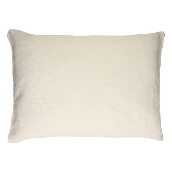 Alpha Basics Ivory Linen Cushion - White - White