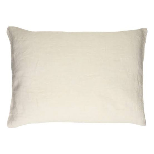 Alpha Basics Ivory Linen Cushion - White - White