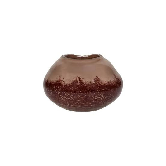 Anima Vase/Hurricane Glass Burgundy Dia 8.03" - Burgundy