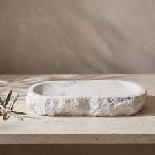 Marble White Edge Centerpiece - White
