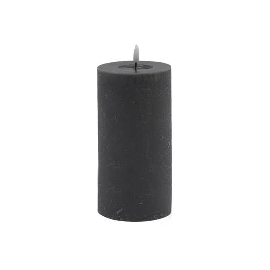 Large Gray Flameless Pillar Candle