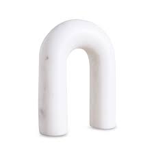 Med. White Marble Arch Figurine - White