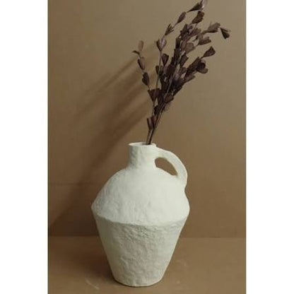 Paper Mache Vase Dia 18" ST Off-White