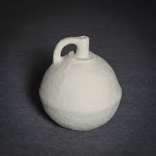 Paper Mache Vase Dia 18" Off-White