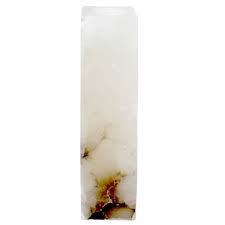 Tall Sq. Alabaster T-Lite Candle Holder- ST - White