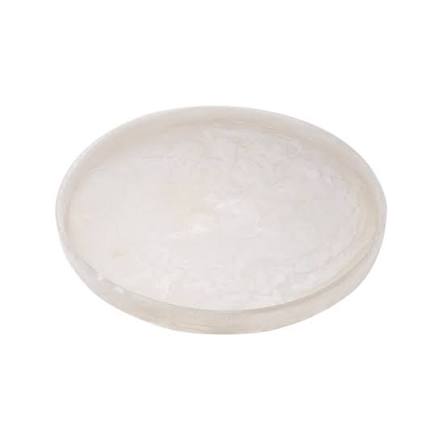 Lg White Resin Round Tray Dia 16.10"