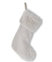 22 Inch White Vegan Fur Stocking