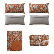 Bed Cover with Embroidered Kantha Stitch & 2 King Shams