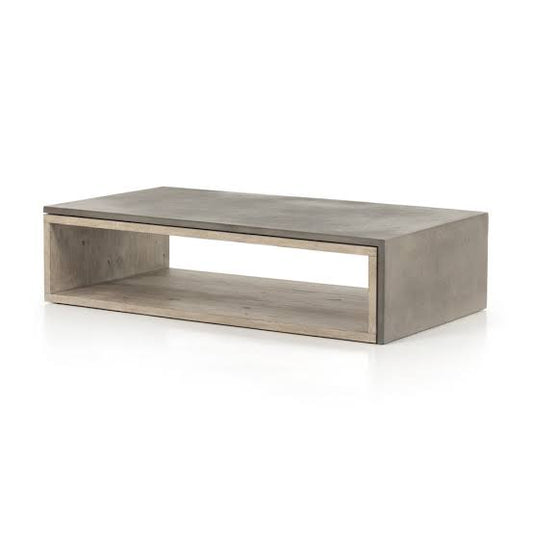 Faro Coffee Table Dark Grey Concrete Washed Natural Veneer