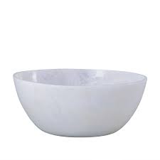 White Resin Salad Bowl Dia 11.61"