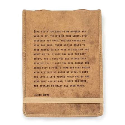 It's Never Too Late Signature Leather Journal - Maple