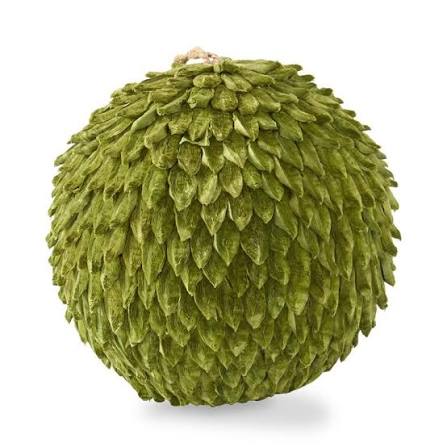 6 Inch Green Petal Leaf Ball Ornament