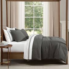 Porto MatelassÃ© Comforter Set, Full/Queen, Charcoal, 3PC Charcoal, Comforter Set, Full/Queen