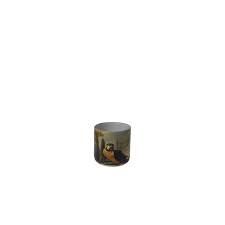 Sm Glass Parrot Print Votive Holder H 2.9" & Dia 2.9"