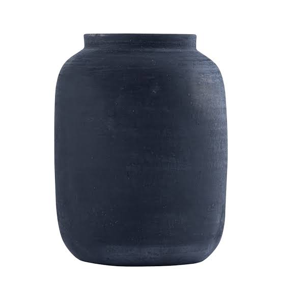 Black Terracotta Urn/Jar - Black