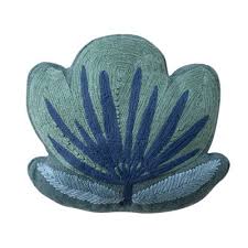 Woven Fabric Indoor/Outdoor Flower Shaped Pillow