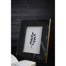 Picture Frame Medium. Fits 6" X 4" Photo Brass/Black Marble - BLACK
