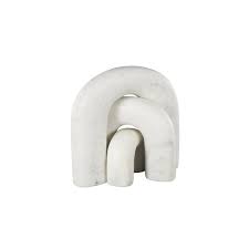 Med. White Marble Arch Figurine - White