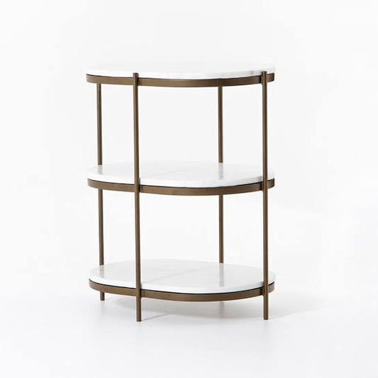 Felix Oval Nightstand Antique Brass Canyon