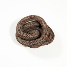 Snake Basket 1 Ivory Black Wash 9"x8"x4"