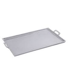 Alum. Tray w/Handles 15x25" - Raw Alum. - RAW NICKEL