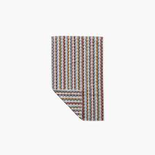 Woven Cotton Terry Bath Towel with Geometric Pattern & Loop