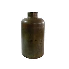 Small Iron Green Patina Vase H 16.9" & Dia 9.7"- ST - GREEN PATINA
