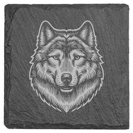 4 Wolf Slate Coasters
