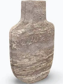 Grey Travertine Vase Med
