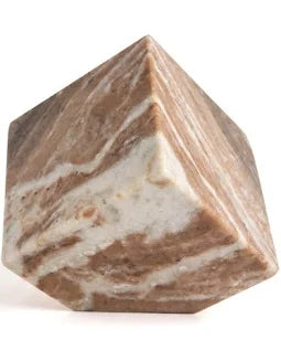 Toronto Marble Cube Object Lg - Beige