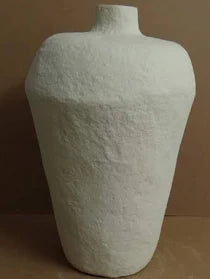 Paper Mache Vase Dia 23.50" Off-White