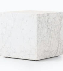 Hunter End Table White Carrara Marble