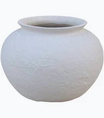 Paper Mache Pot Natural White Dia 12.40"