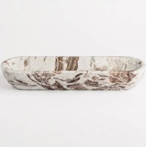 Toronto Marble Oblong Bowl - Beige