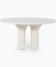 Parra Round Dining Table Plaster Molded Concrete White Concrete