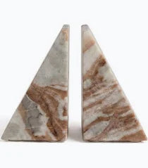 Toronto Marble Set of 2 Bookends - Beige