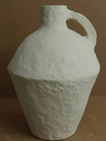 Paper Mache Vase Dia 18" ST Off-White