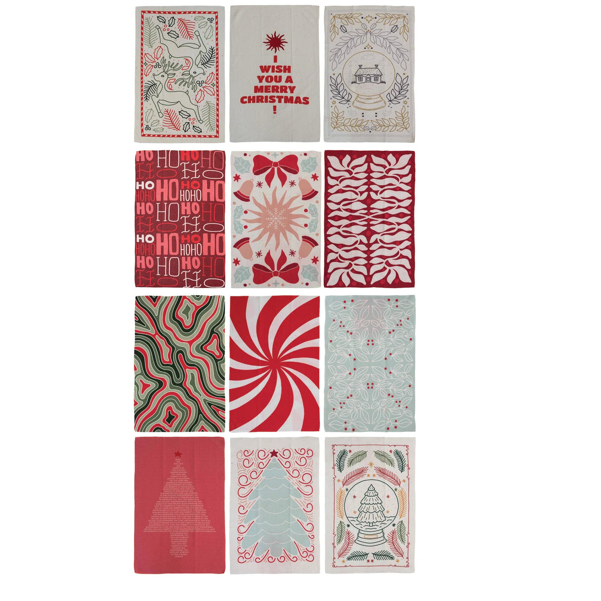 Recycled Microfiber Tea Towel with Holiday Pattern,12 Styles